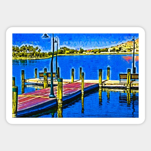 The Dock In Fauvism Sticker by KirtTisdale